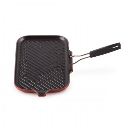 Le Creuset - Rectangular Grill with Silicone Handle / 36 cm ЦВЯТ: CERISE