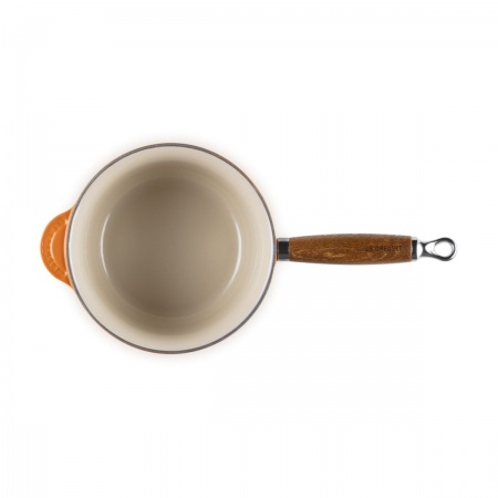 Le Creuset - Cast Iron Saucepan with Wooden Handle/ 18 cm ЦВЯТ: FLAME (VOLCANIC)