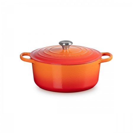 Le Creuset - ROUND CASSEROLE OVEN / 28 cm ЦВЯТ: FLAME (VOLCANIC)