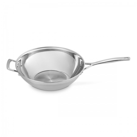 LE CREUSET - 3-PLY STAINLESS STEEL STIR-FRY WOK PAN 30cm