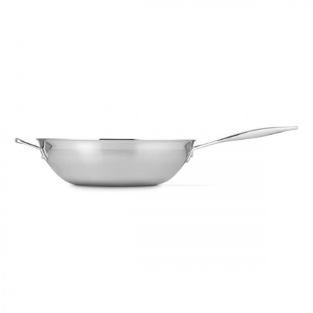 LE CREUSET - 3-PLY STAINLESS STEEL STIR-FRY WOK PAN 30cm
