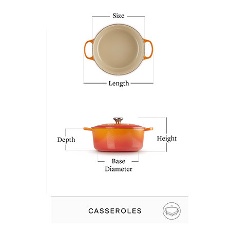 Le Creuset - ROUND CASSEROLE OVEN / 26 cm ЦВЯТ: CHERRY RED (CERISE)