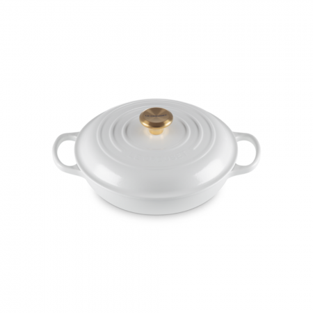 Le Creuset - SHALLOW CASSEROLE BRAISER / 30 cm ЦВЯТ: WHITE