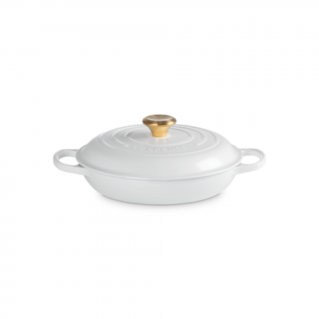 Le Creuset - SHALLOW CASSEROLE BRAISER / 30 cm ЦВЯТ: WHITE