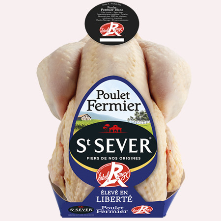 Свободно отгледано бяло пиле Label Rouge от Les Landes